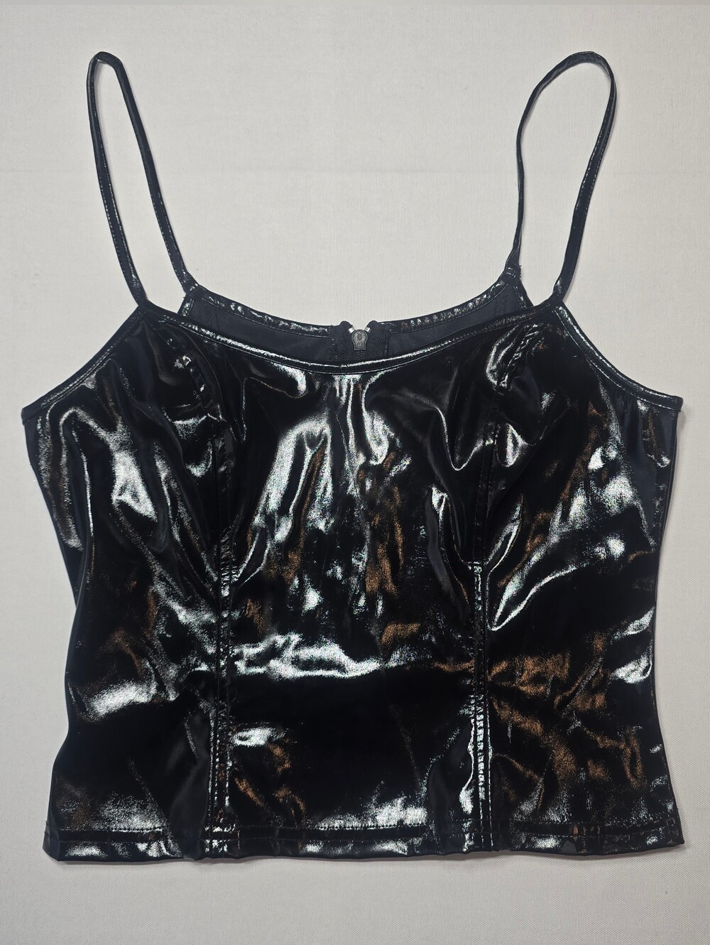 VTG Lip Service Black Vinyl Tank Top โ Y2K Goth Medium